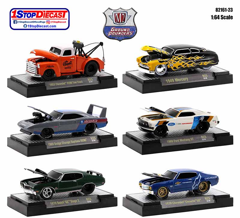 M2 MACHINES 1/64 2020 GROUND POUNDERS RELEASE 23  / 6 CAR SET / FREE SHIPPING IN US*