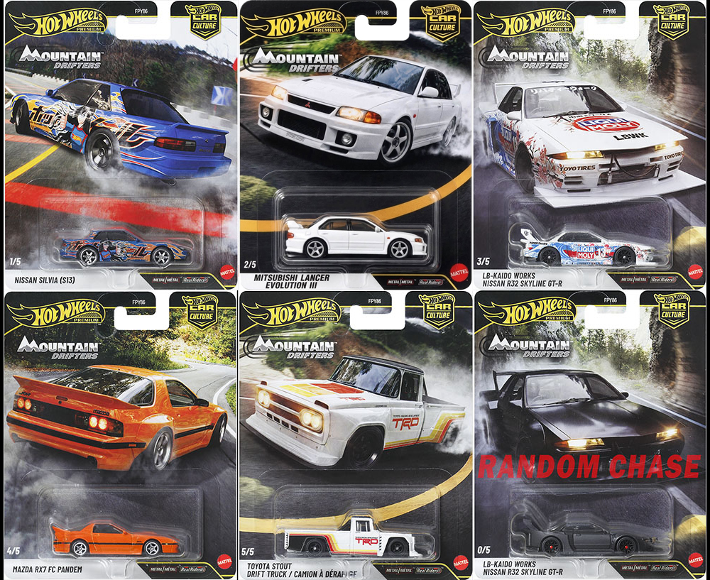 HOT WHEELS 2027 CAR CULTURE MOUNTAIN DRIFTERS  SEALED CASE 0F 10/  FACTORY SEALED CASE OF 10 / FREE USA SHIPPING*