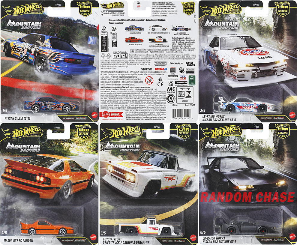 HOT WHEELS 2027 CAR CULTURE MOUNTAIN DRIFTERS  SEALED CASE 0F 10/  FACTORY SEALED CASE OF 10 / FREE USA SHIPPING*