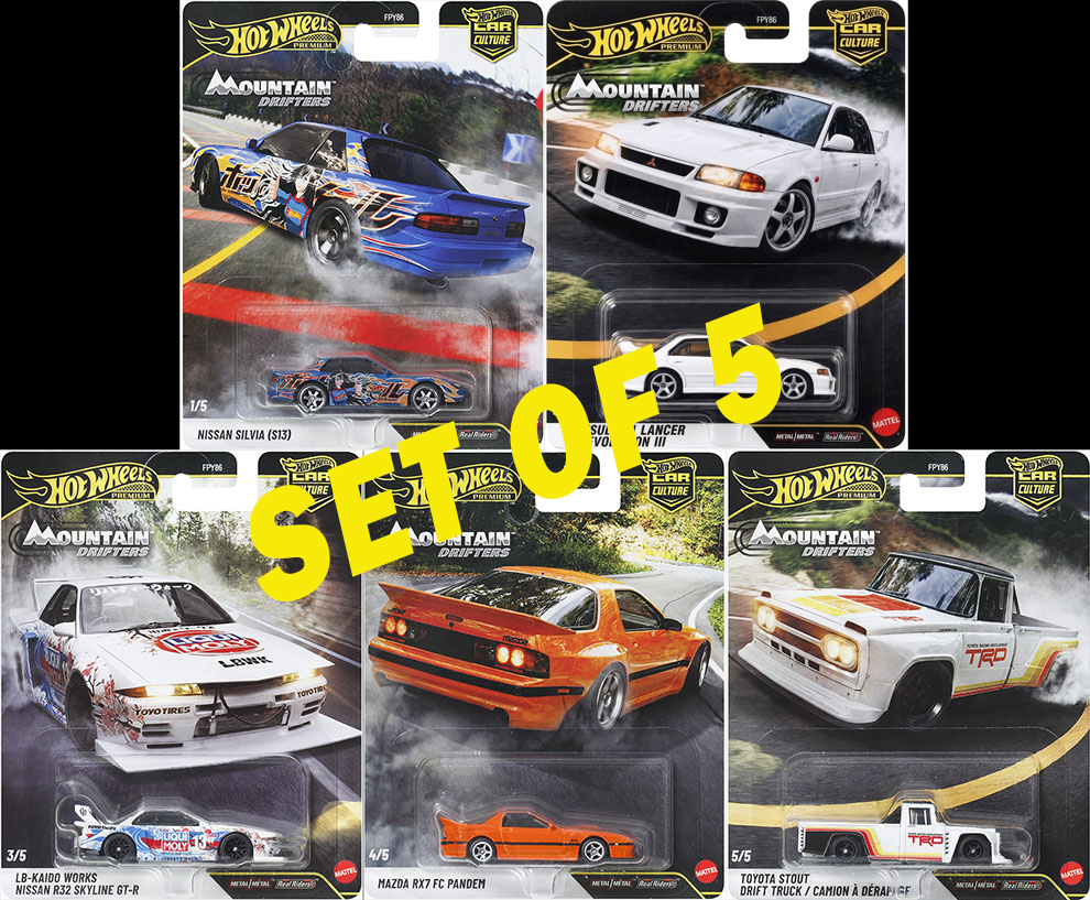 HOT WHEELS 2027 CAR CULTURE MOUNTAIN DRIFTERS SET OF 5 / FREE USA SHIPPING*