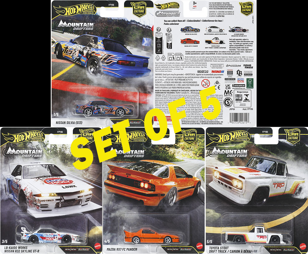HOT WHEELS 2027 CAR CULTURE MOUNTAIN DRIFTERS SET OF 5 / FREE USA SHIPPING*