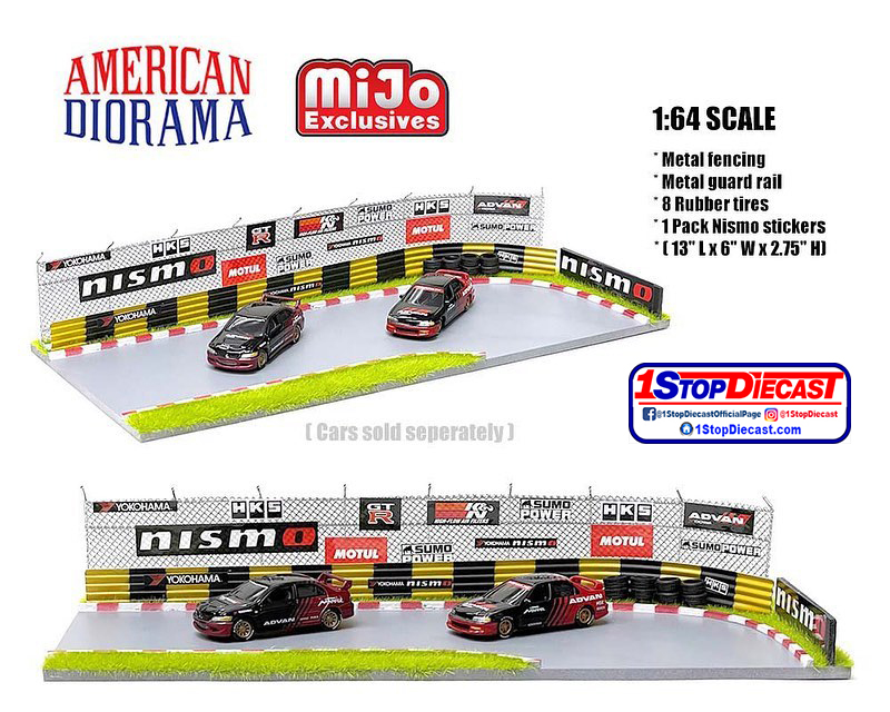 AMERICAN DIORAMA 1/64 MIJO RACETRACK ADVAN YOLOHAMA / MIJO EXCLUSIVE / FREE USA SHIPPING*
