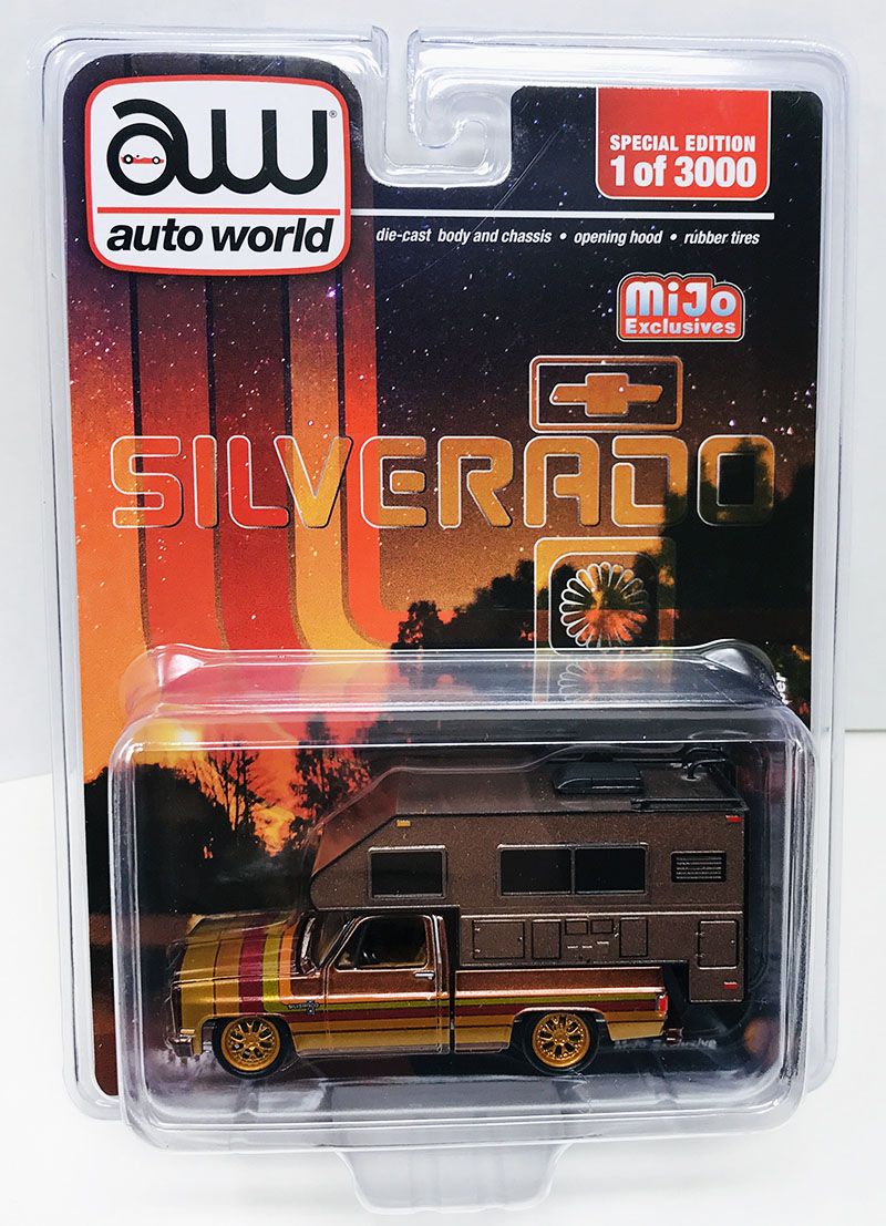 AUTO WORLD 1/64 MIJO 1983 SILVERADO CAMPER CUSTOM / MIJO EXCLUSIVE / FREE USA SHIPPING*
