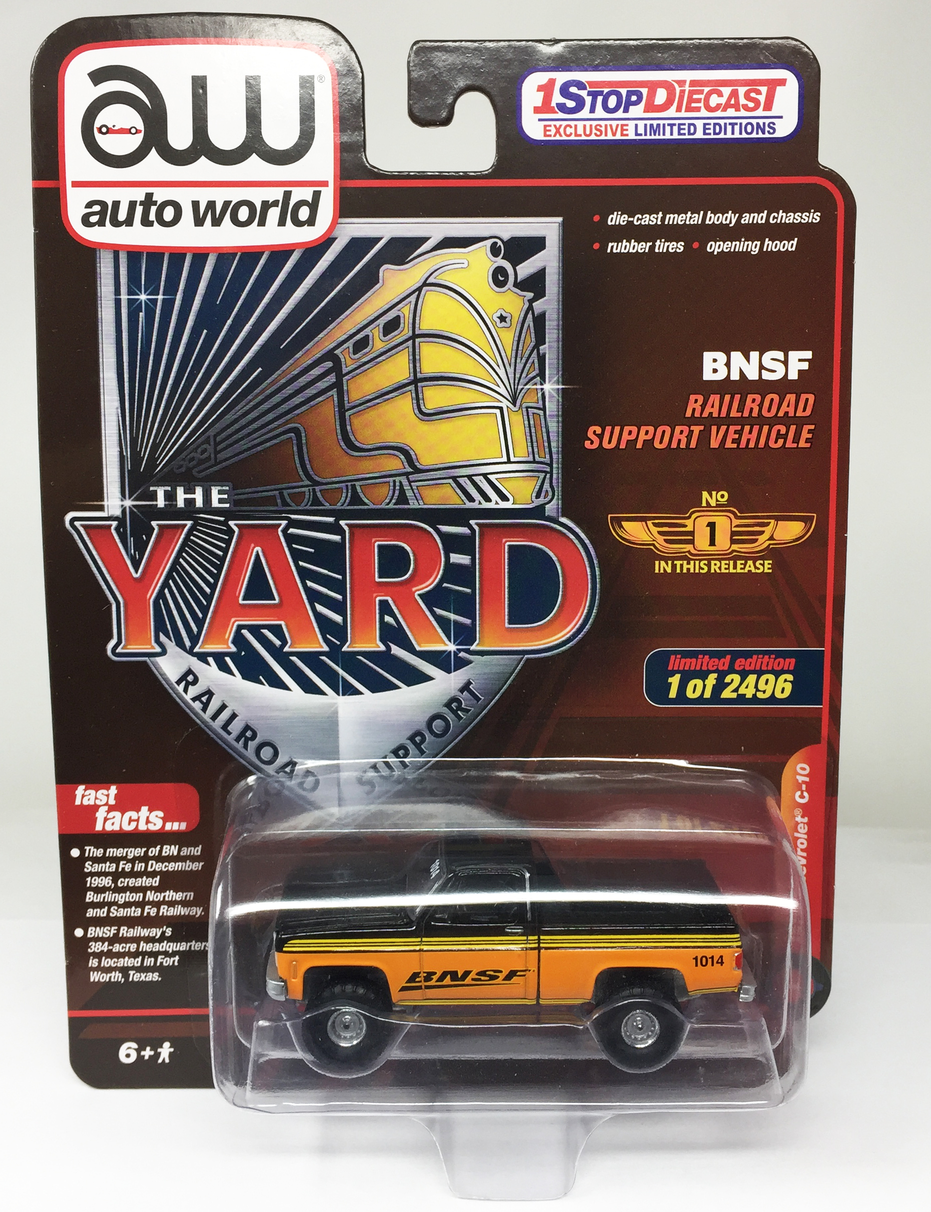 1 STOP LIMITEDS AUTO WORLD THE YARD #1 BNSF 73 SILVERADO 4X4 / LIMITED EDITION OF 2496 / *FREE USA SHIPPING