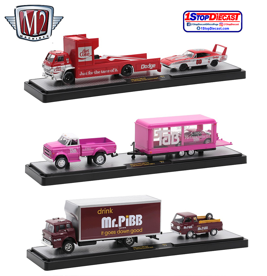 M2 Machines 1:64 2020 Coca-Cola Auto-Haulers Release 3 Trucks Set