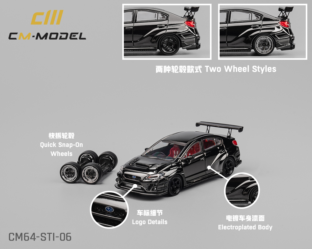 CM 1/64 SUBARU STi VARIS WIDEBODY 1.0 BLACK CHROME / *FREE SHIPPING