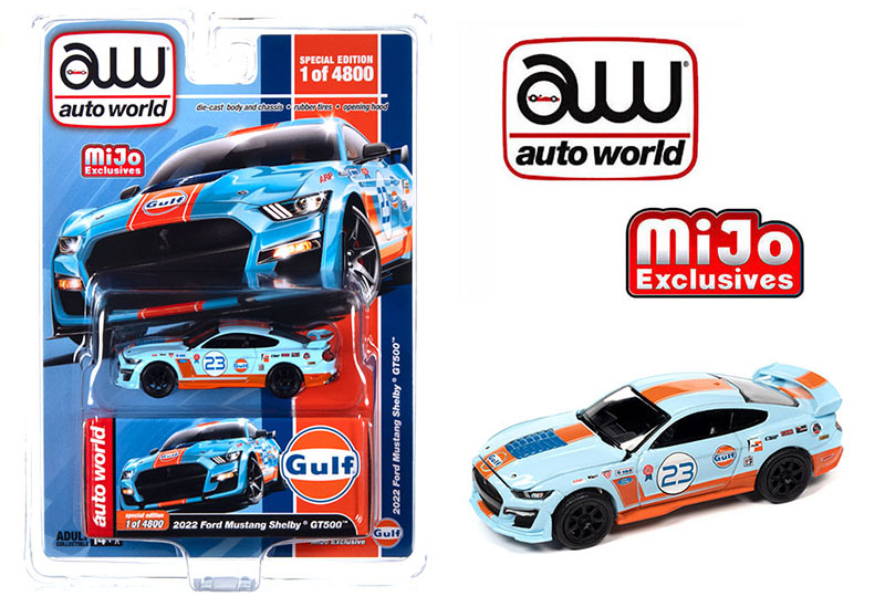 AUTO WORLD 1/64 MIJO 2002 FORD MUSTANG GT500 GULF / MIJO EXCLUSIVE / FREE USA SHIPPING*