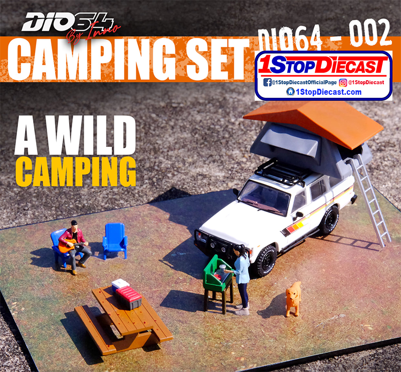 INNO64 1/64 CAR CAMPING DIORAMA WITH 1987 TOYOTA LAND CRUISER / *FREE USA SHIPPING