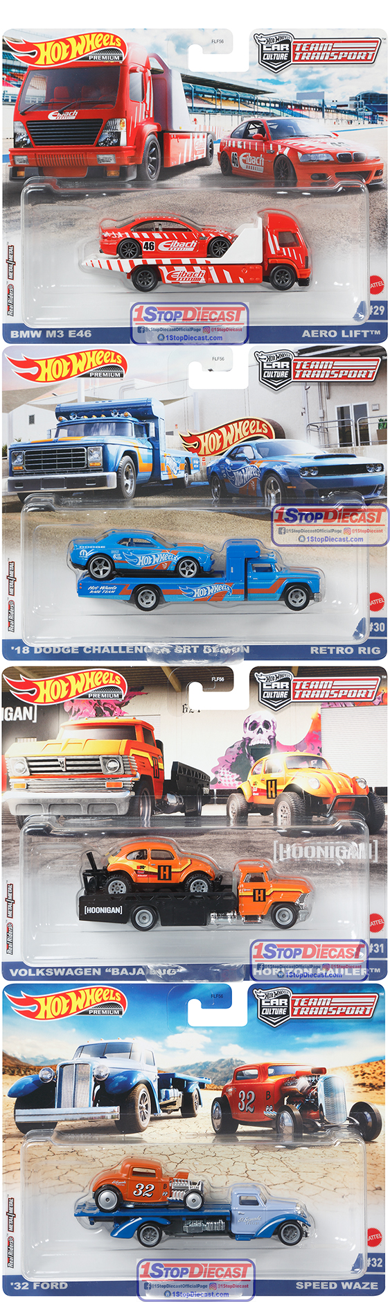 HOT WHEELS 2021 CAR CULTURE TEAM TRANSPORT RELEASE L /  FACTORY SEALED CASE OF 4 / FREE SHIPPING*