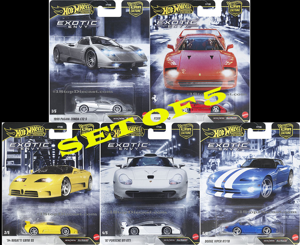 HOT WHEELS 2027 CAR CULTURE EXOTIC ENVY SET OF 5 / FREE USA SHIPPING*