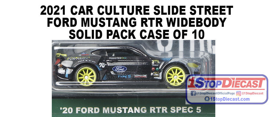 HOT WHEELS 2021 CAR CULTURE FORD MUSTANG RTR WIDEBODY SOLID PACK OF 10 /  FREE USA SHIPPING*