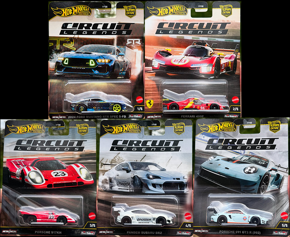 HOT WHEELS 2025 CAR CULTURE CIRCUIT LEGENDS SET 0F 5 CARS / FREE USA SHIPPING*