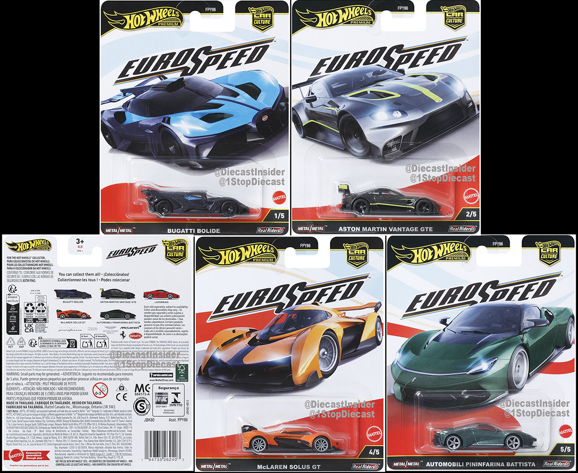 HOT WHEELS 2025 CAR CULTURE EUROSPEED SEALED CASE OF 10 / FREE USA SHIPPING*