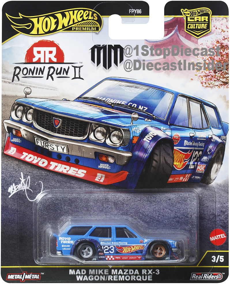 HOT WHEELS CAR CULTURE MAZDA RX3 MAD MIKE WAGON SOLID PACK OF 10 CARS / *FREE USA SHIPPING