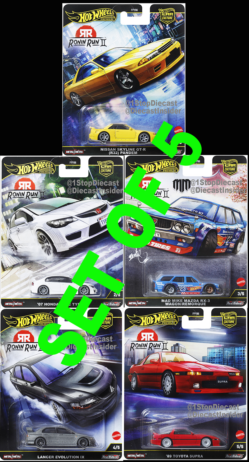HOT WHEELS 2025 CAR CULTURE RONIN RUN II SET 0F 5 / FREE USA SHIPPING*