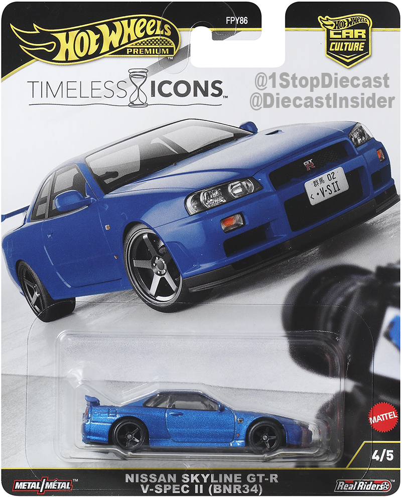 HOT WHEELS CAR CULTURE NISSAN SKYLINE R34 GT-R SOLID PACK OF 10 CARS / *FREE USA SHIPPING
