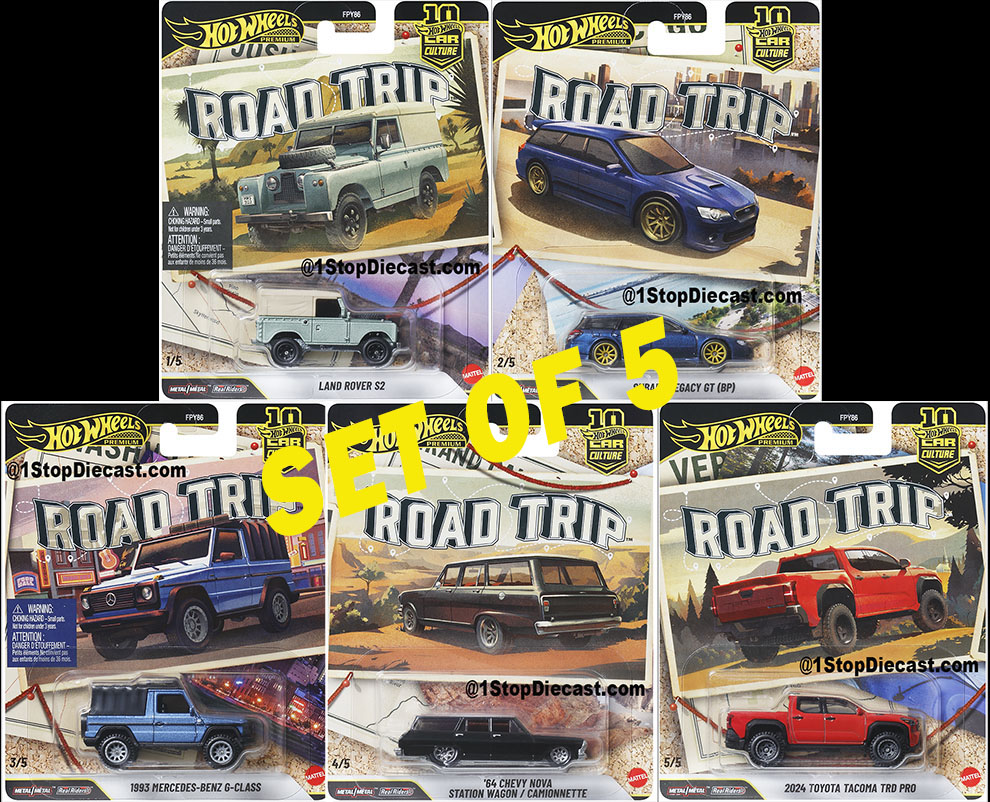 HOT WHEELS 2026 CAR CULTURE ROAD TRIP SET 0F 5 / FREE USA SHIPPING*