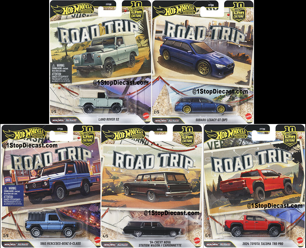 HOT WHEELS 2026 CAR CULTURE ROAD TRIP SET 0F 5 / FREE USA SHIPPING*