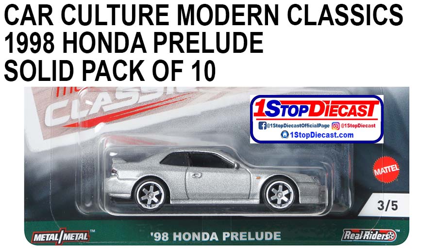 HOT WHEELS 2021 CAR CULTURE MODERN CLASSICS 1998 HONDA PRELUDE SOLID PACK OF 10 /  FREE USA SHIPPING*