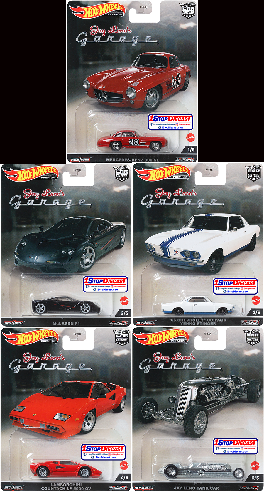 HOT WHEELS 2022 CAR CULTURE JAY LENOS GARAGE SEALED CASE 0F 10 RELEASE N /  FACTORY SEALED CASE OF 10 / FREE USA SHIPPIN