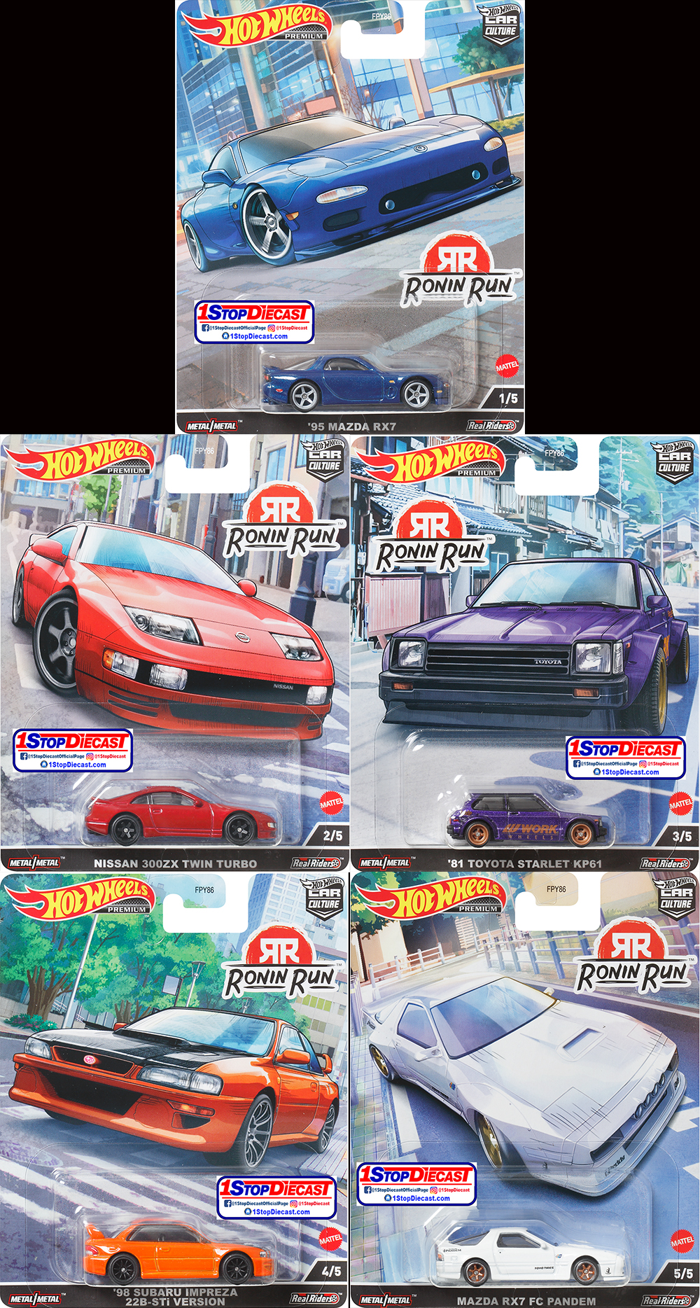 HOT WHEELS 2022 CAR CULTURE RONIN RUN SEALED CASE 0F 10 /  FACTORY SEALED CASE OF 10 / FREE USA SHIPPING*