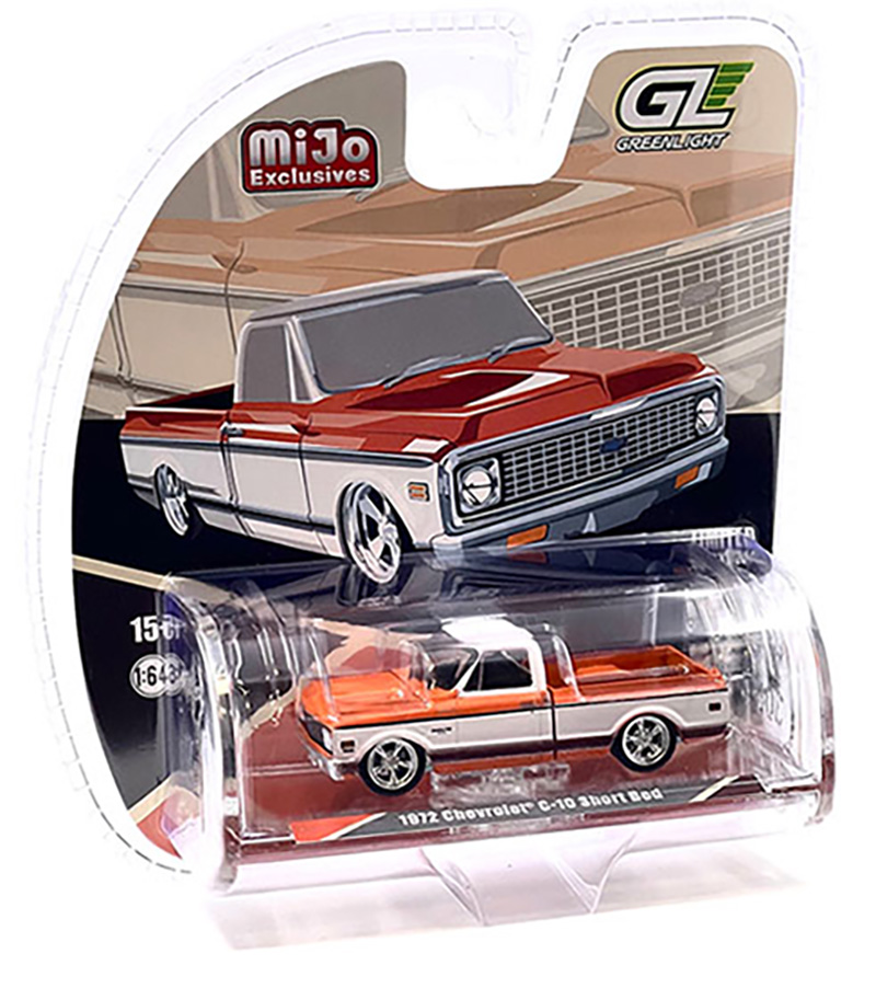 GREENLIGHT HOBBY EXCLUSIVE 1972 CHEVYC-10 SHORT BED ORANGE / FREE USA SHIPPING*
