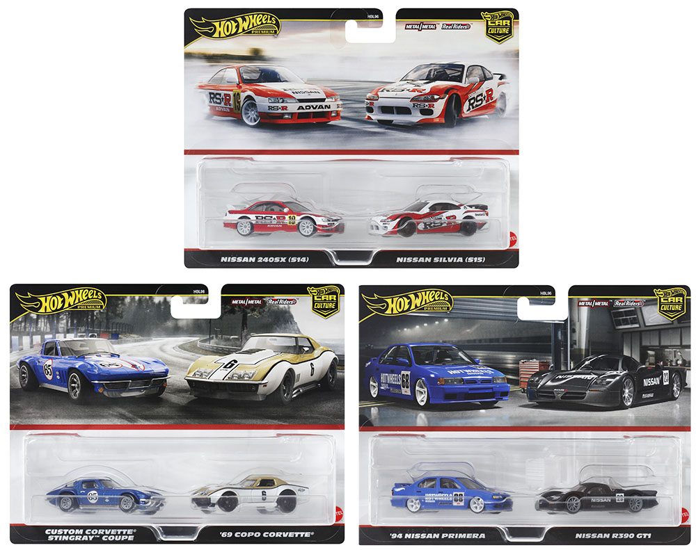 HOT WHEELS CAR CULTURE 2 PACKS1/64 8 2- PACK CASE / RELEASE N FREE USA SHIPPING*