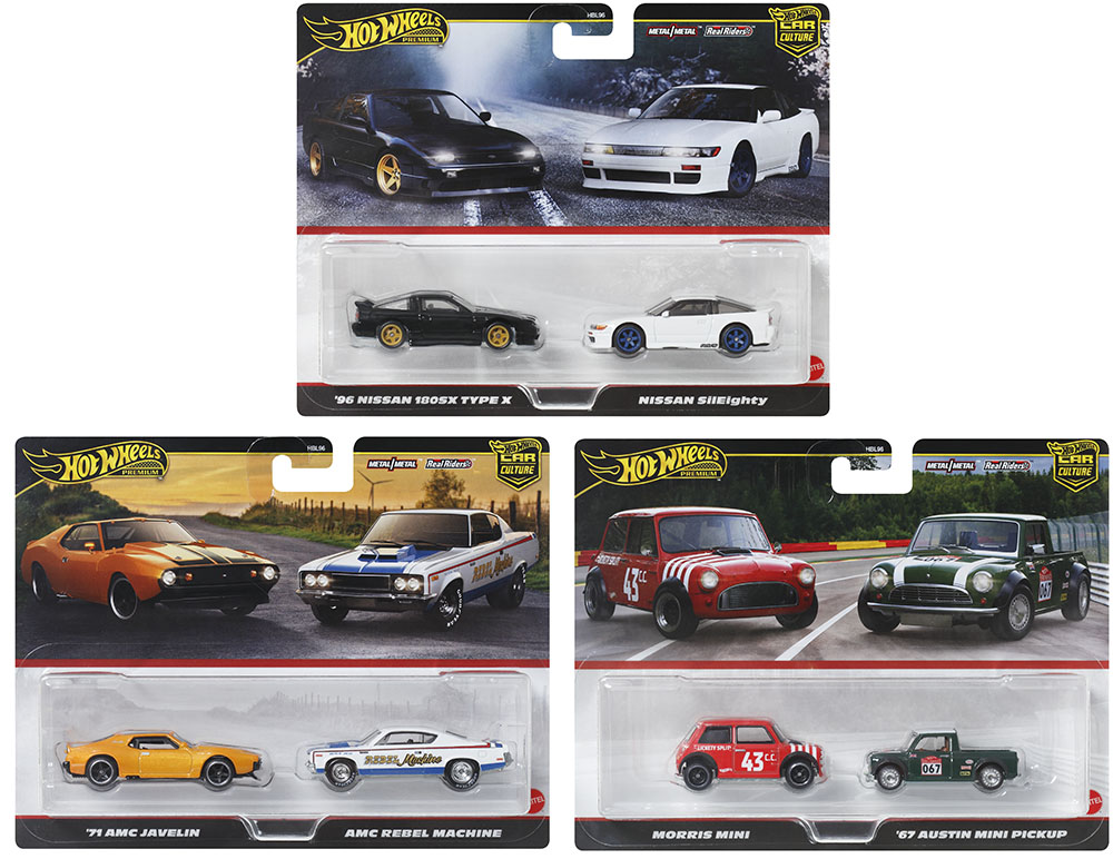 HOT WHEELS CAR CULTURE 2 PACKS1/64 8 2- PACK CASE / RELEASE Q FREE USA SHIPPING*