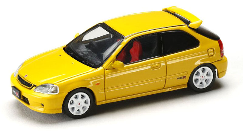 HOBBY JAPAN 1/64 HONDA CIVIC TYPE-R EK9 JDM SUNSET YELLOW STOCK HOOD / *FREE SHIPPING