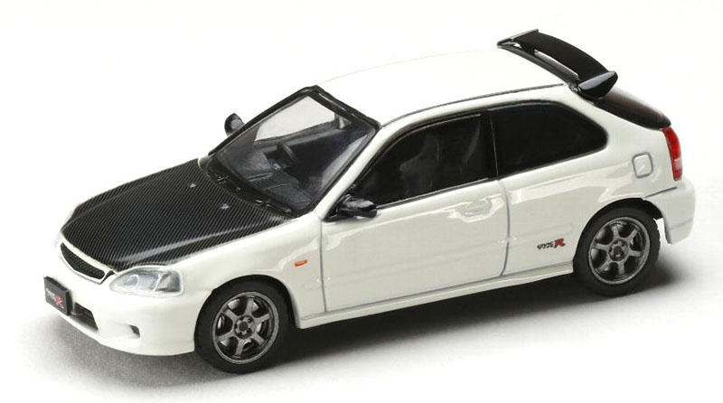 HOBBY JAPAN 1/64 HONDA CIVIC TYPE-R EK9 JDM CHAMPIONSHIP WHITE CARBON HOOD / *FREE SHIPPING