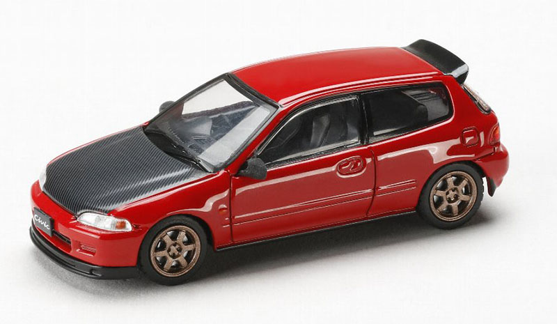 HOBBY JAPAN 1/64 HONDA CIVIC EG6 JDM MILANO RED CARBON HOOD / *FREE SHIPPING
