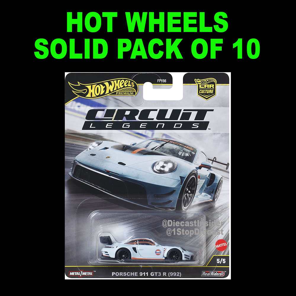 HOT WHEELS CAR CULTURE PORSCHE 911 GT3 R SOLID PACK OF 10 CARS / *FREE USA SHIPPING