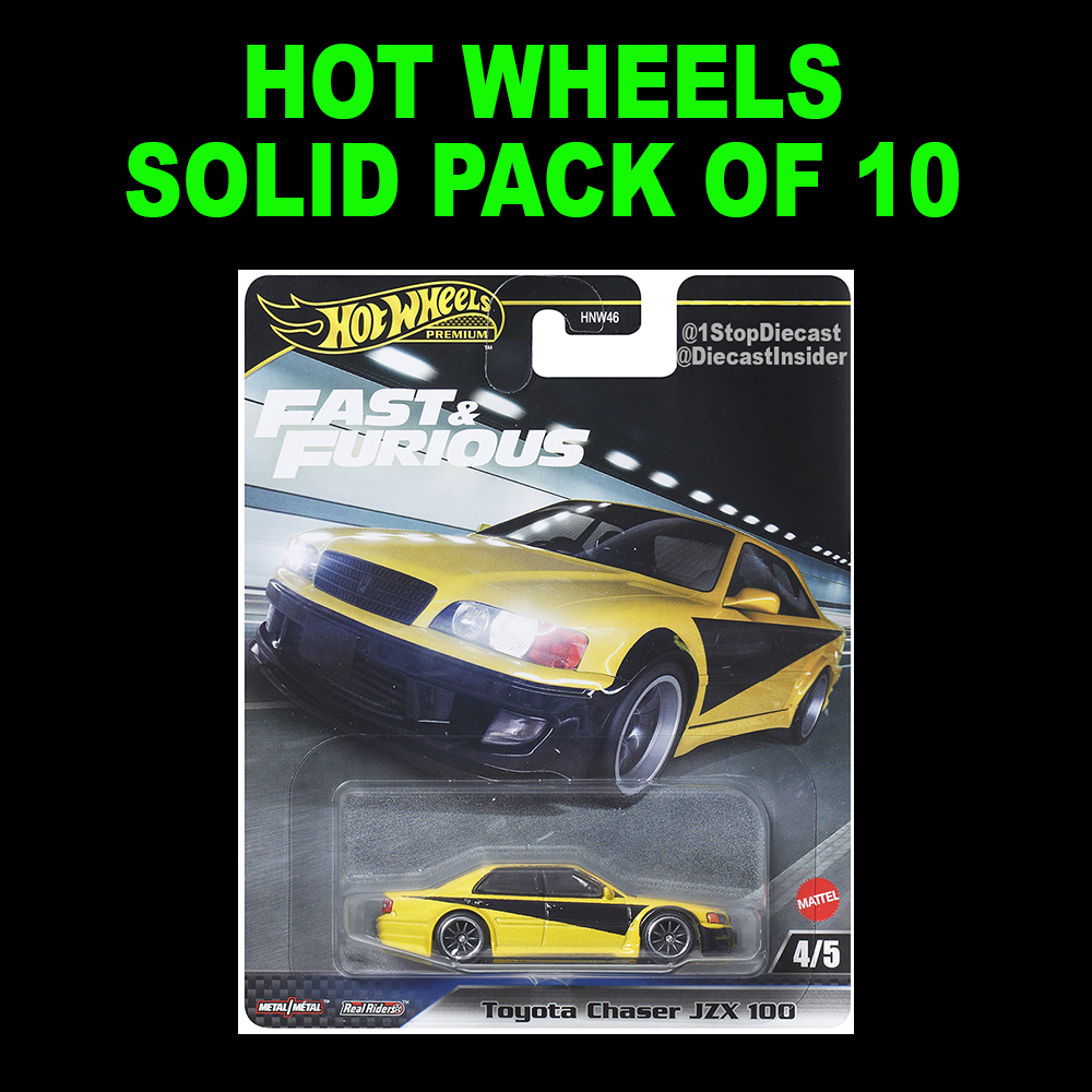 HOT WHEELS FAST & FURIOUS TOYOTA CHASER SOLID PACK OF 10 CARS / *FREE USA SHIPPING