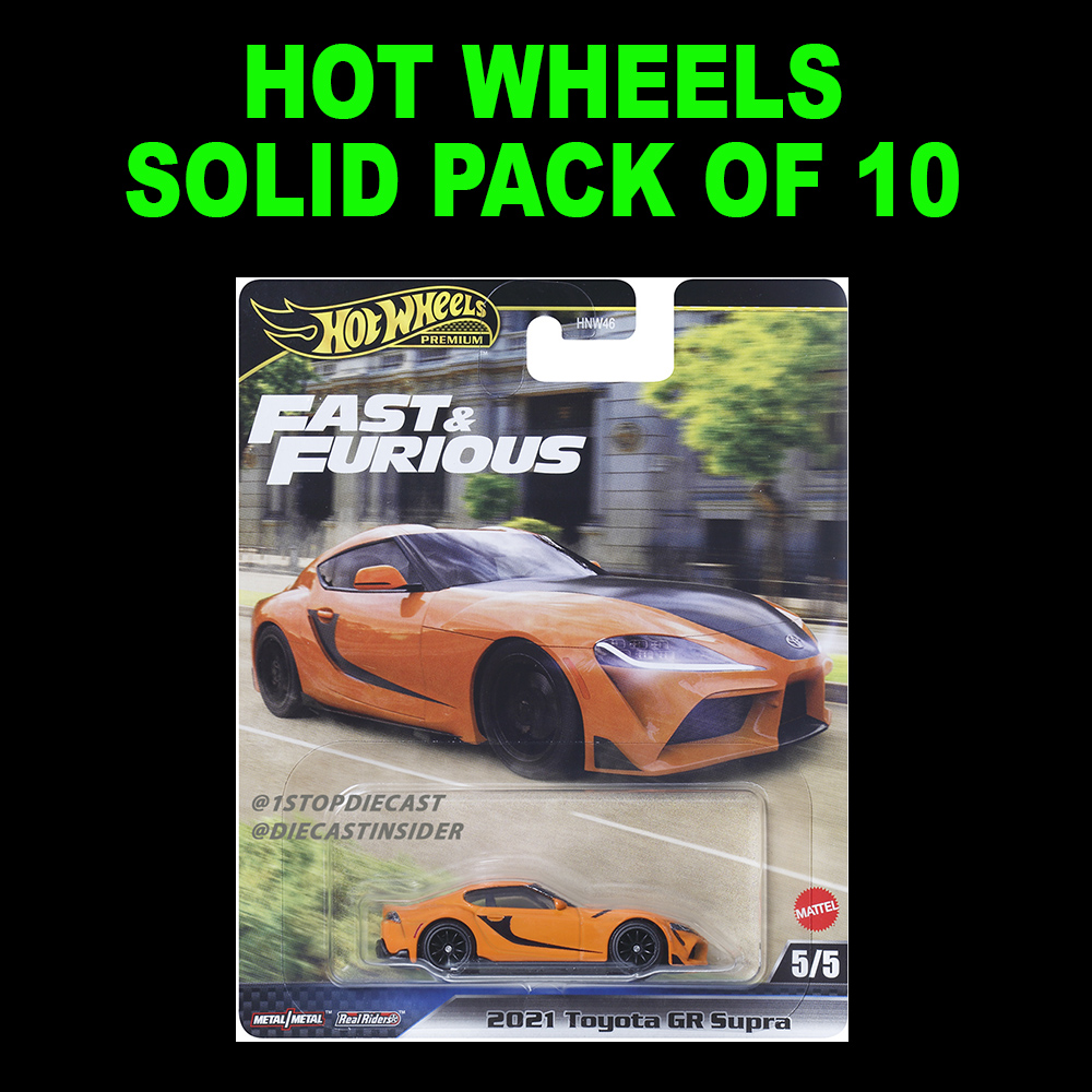 HOT WHEELS FAST & FURIOUS 2020 TOYOTA SUPRA SOLID PACK OF 10 CARS / *FREE USA SHIPPING