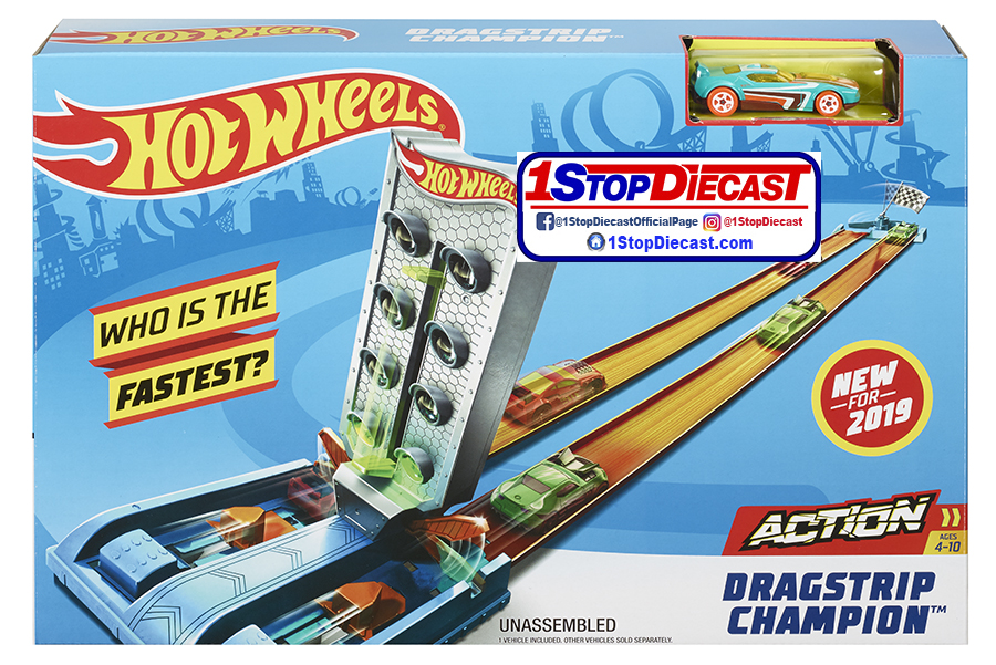 HOT WHEELS ACTION DRAGSTRIP CHAMPION TRACKSET / CASE OF 3 / FREE USA SHIPPING*