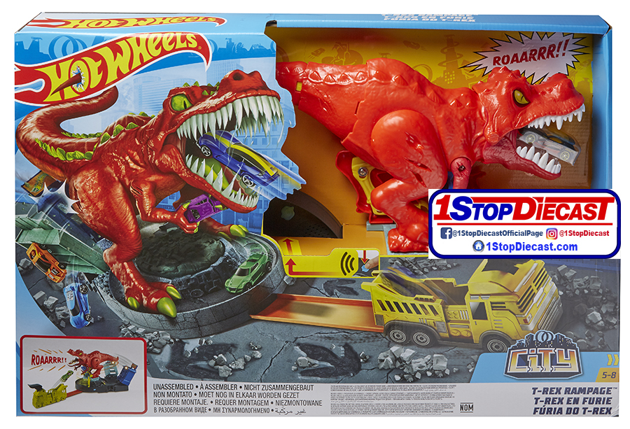 HOT WHEELS CITY T-REX RAMPAGE  / CASE OF 3 / FREE USA SHIPPING*