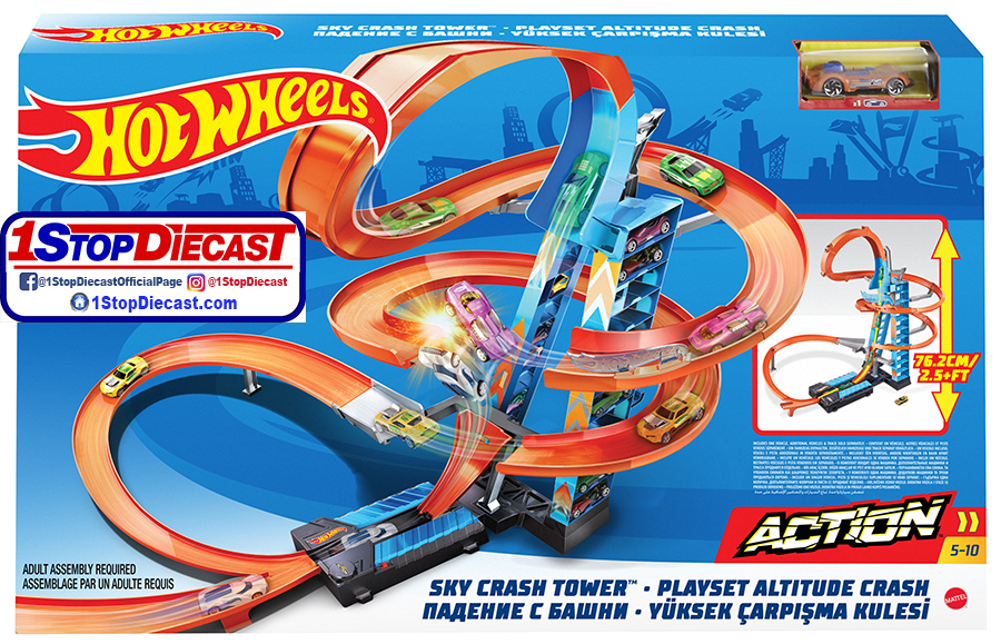 HOT WHEELS ACTION SKY CRASH TOWER PLAYSET / CASE OF 2 / FREE USA SHIPPING*
