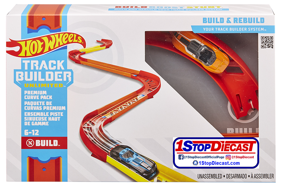 HOT WHEELS TRACK BUILDER PREMIUM CURVE PACK  / CASE OF 4 / FREE USA SHIPPING*