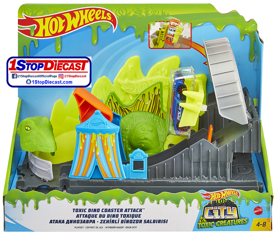 HOT WHEELS CITY NEMESIS TOXIC DINO COASTER ATTACK / CASE OF 2 / FREE USA SHIPPING*