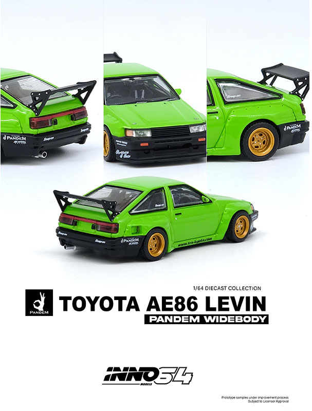 INNO64 1/64 TOYOTA AE86 LEVIN PANDEM ROCKET BUNNY GREEN / *FREE USA SHIPPING