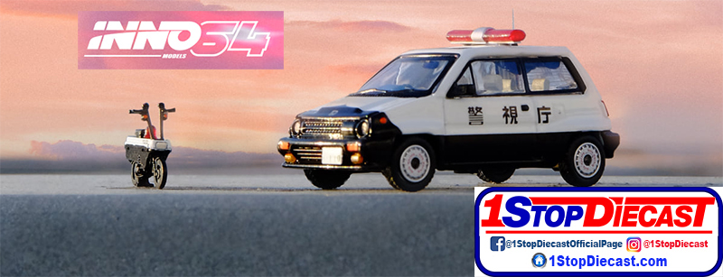 INNO64 1/64 HONDA CITY TURBO II JAPANESE POLICE W MOTOCOMPO  / *FREE USA SHIPPING