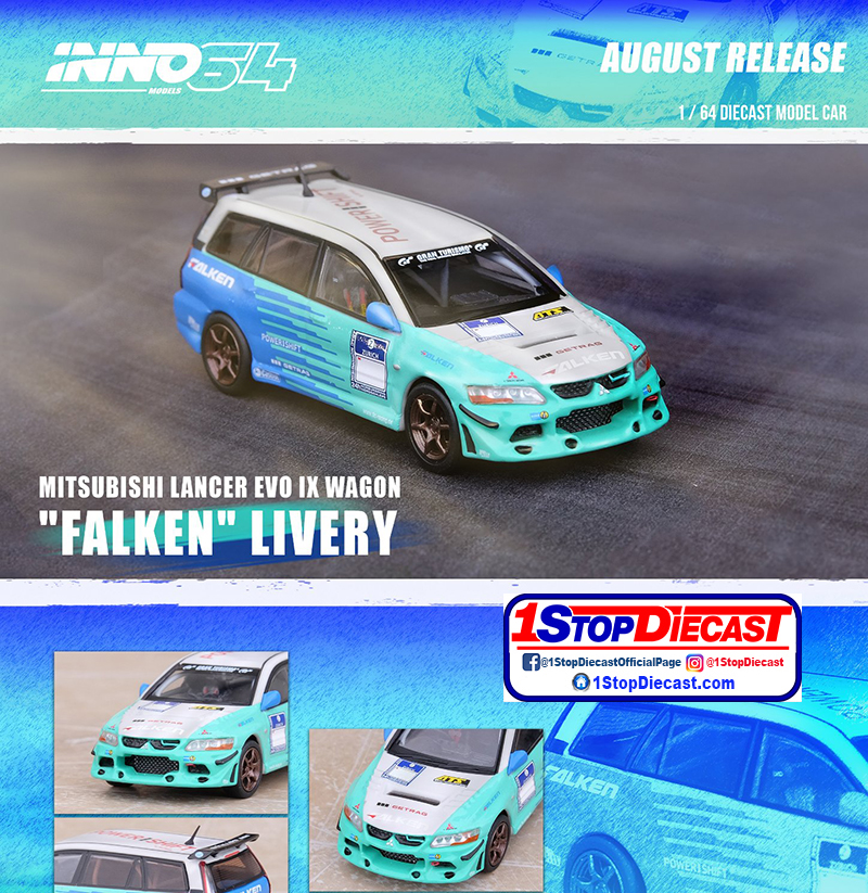 INNO64 1/64 MITSUBISHI LANCER EVOLUTION IX WAGON FALKEN  / *FREE USA SHIPPING