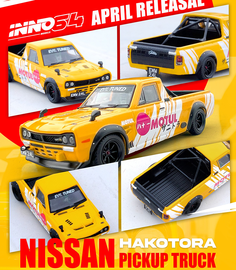 INNO64 1/64 NISSAN HAKOTORA PICK UP TRUCK MOTUL/ *FREE USA SHIPPING*