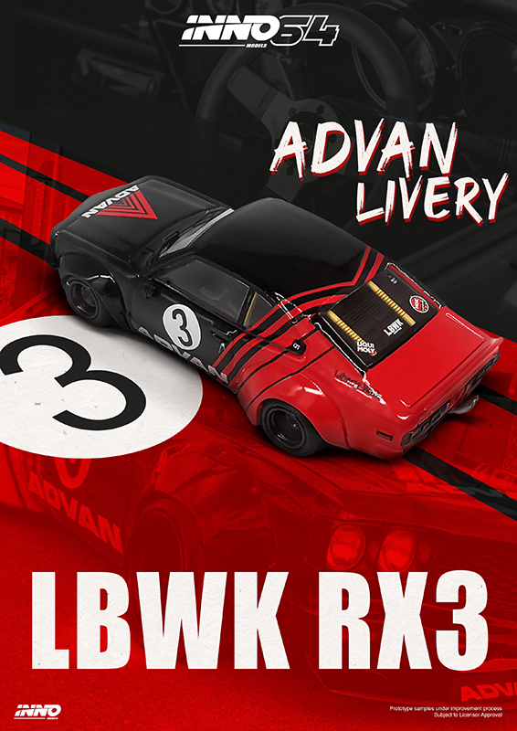 INNO64 1/64 LBWK MAZDA RX3 SAVANNA ADVAN LIVERY / *FREE USA SHIPPING