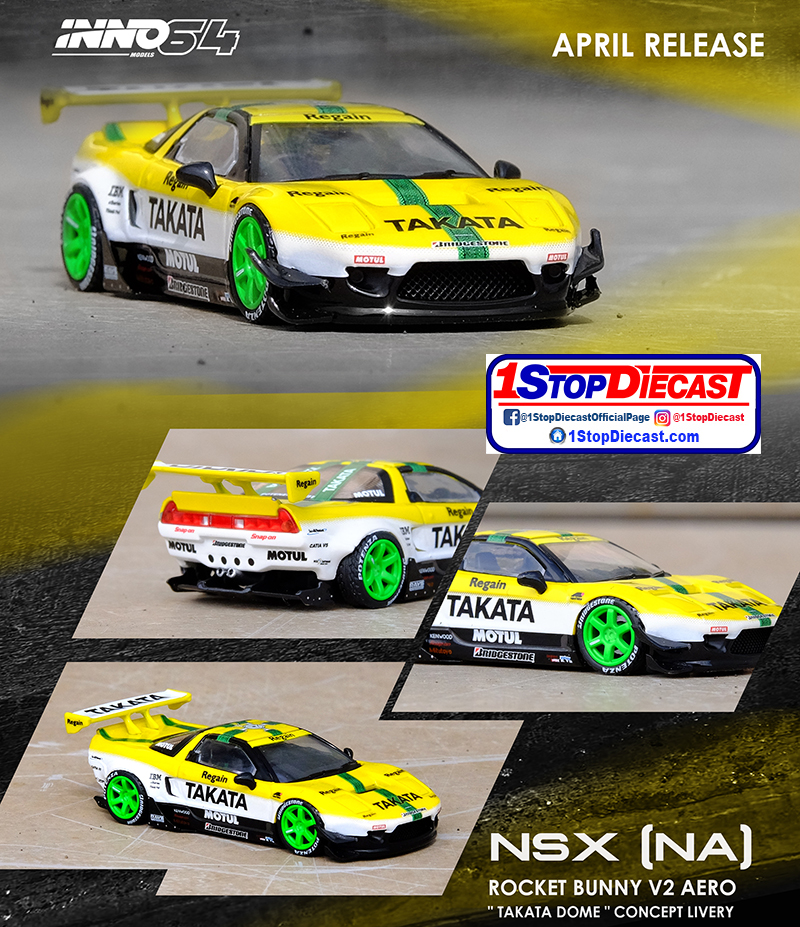 INNO64 1/64 NSX (NA1) ROCKET BUNNY V2 AERO TAKATA DOME CONCEPT  / *FREE USA SHIPPING