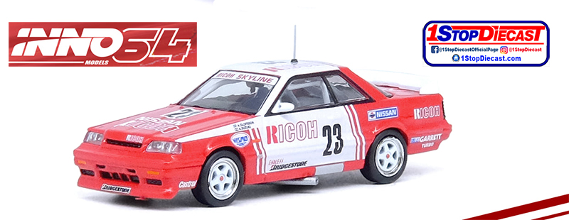 INNO64 1/64 NISSAN SKYLINE GTS-R (R31) #23 RICOH JTCC 1988  / *FREE USA SHIPPING