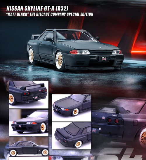 INNO64 1/64 NISSAN SKYLINE GT-R R32 MATT BLACK SPECIAL EDITION  / *FREE USA SHIPPING