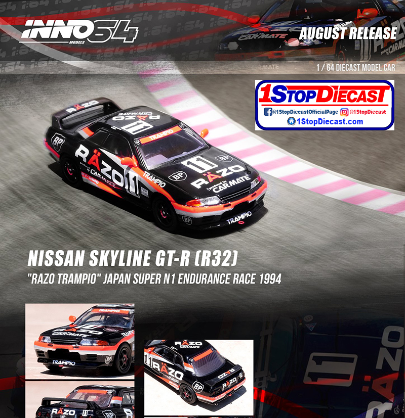 INNO64 1/64 NISSAN SKYLINE GT-R (R32) #11 RAZO TAMPIO   / *FREE USA SHIPPING