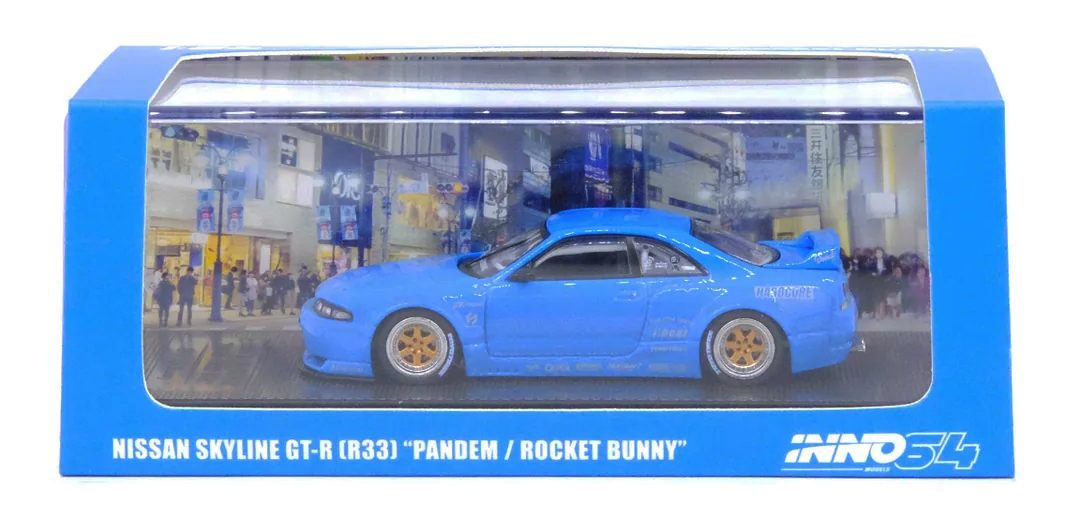 INNO64 1/64 NISSAN SKYLINE GT-R R33  PANDEM / ROCKET BUNNY BLUE / *FREE USA SHIPPING
