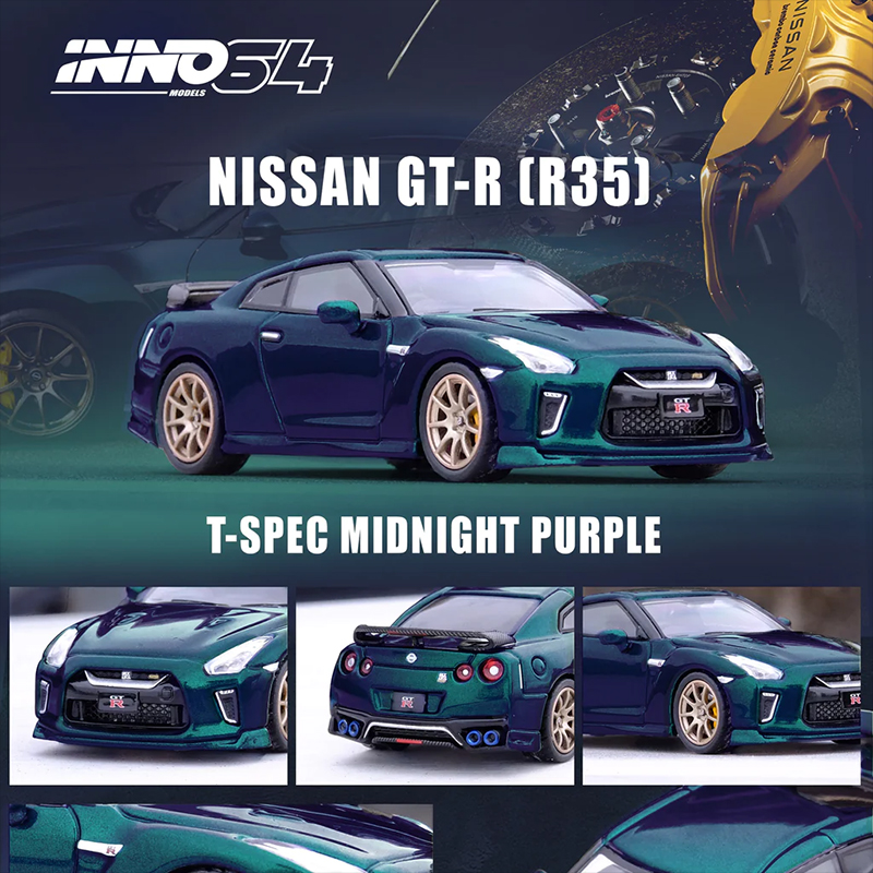 INNO64 1/64 NISSAN GT-R (R35) T-SPEC MIDNIGHT PURPLE / *FREE USA SHIPPING*